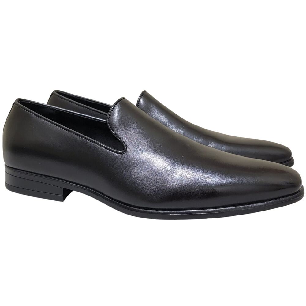 Stacy Adams Men Slip On Plain Dress Loafers Stevens Size US 10M Black Leather
